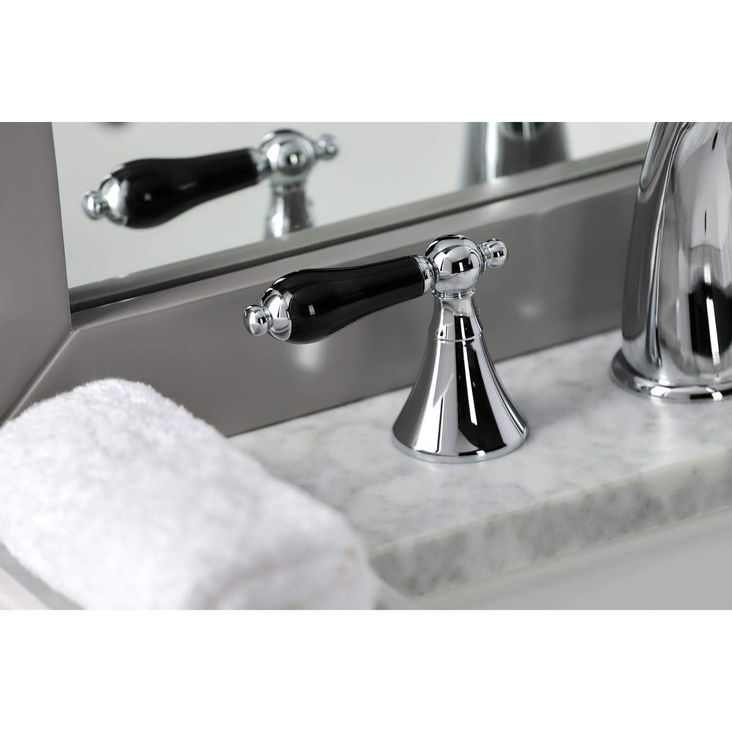 Kingston Brass KS297XPKL-P Duchess Widespread Bathroom Faucet with Brass Pop-Up