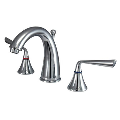 Kingston Brass Silver Sage Two Handle Deck Mount 8" to 16" Widespread Lavatory Faucet with Brass Pop-up-Tub Faucets-Free Shipping-Directsinks.