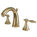 Kingston Brass Naples Two Handle Deck Mount 8" to 16" Widespread Lavatory Faucet with Brass Pop-up-Bathroom Faucets-Free Shipping-Directsinks.