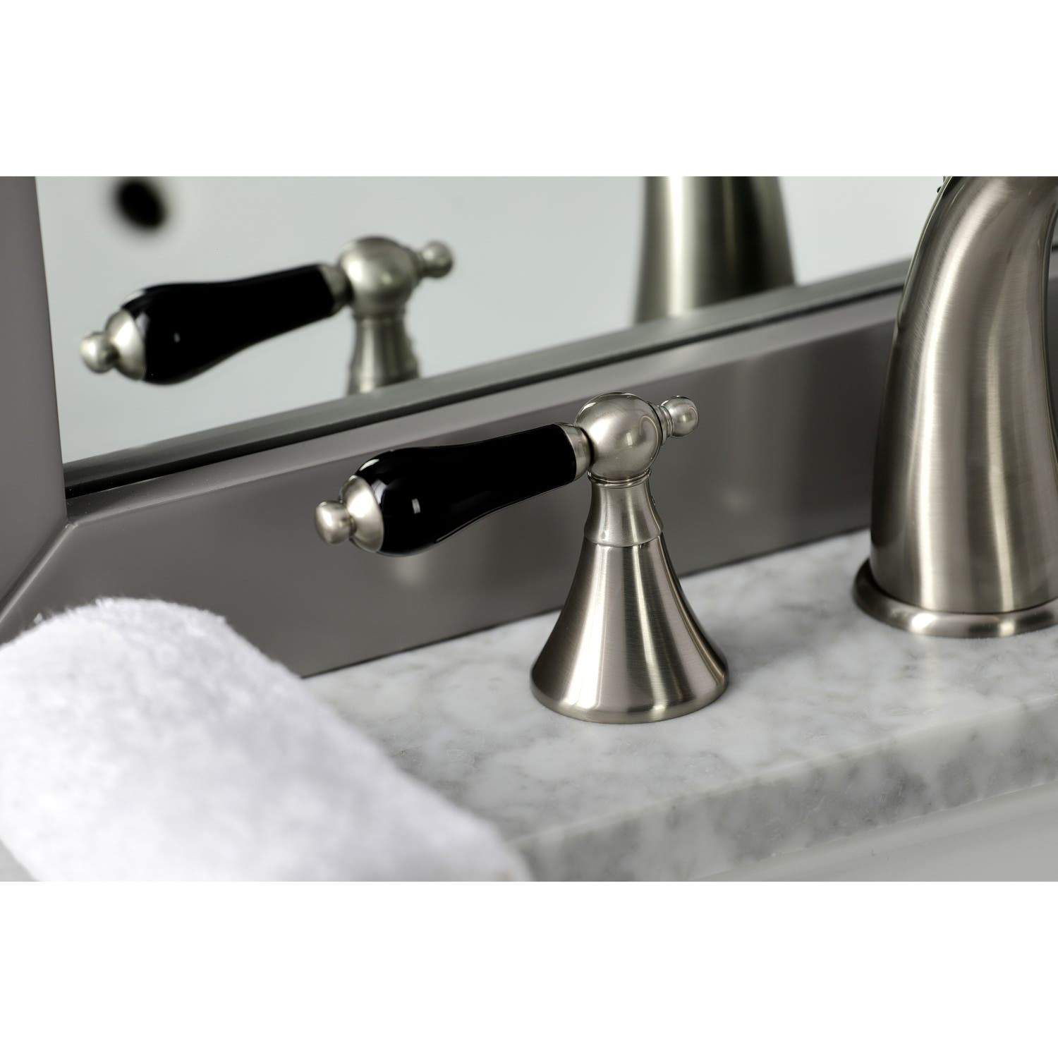 Kingston Brass KS297XPKL-P Duchess Widespread Bathroom Faucet with Brass Pop-Up