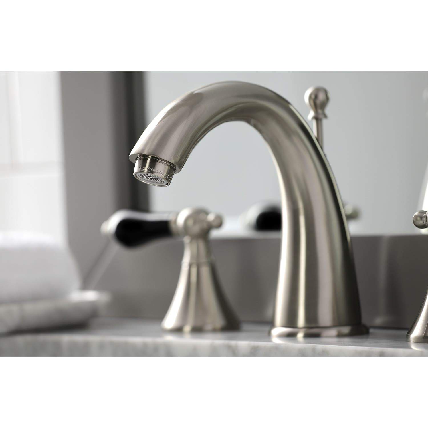 Kingston Brass KS297XPKL-P Duchess Widespread Bathroom Faucet with Brass Pop-Up