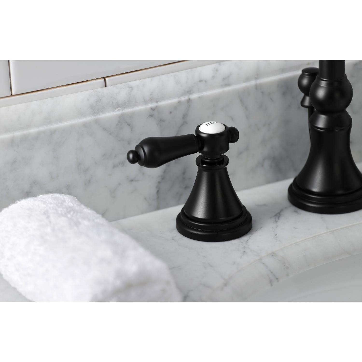 Kingston Brass KS298XBAL-P Heirloom Widespread Bathroom Faucet with Brass Pop-Up