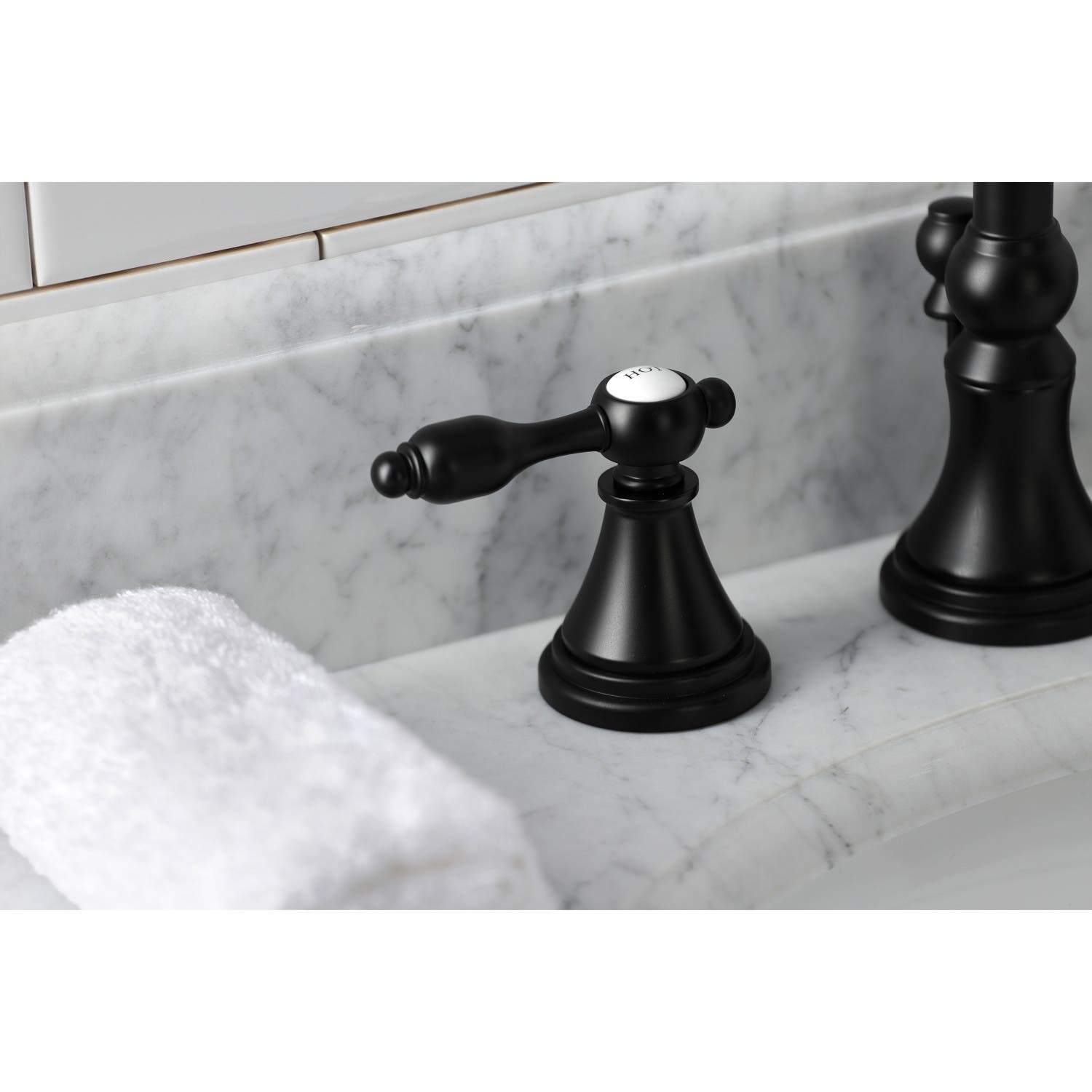 Kingston Brass KS298XTAL-P Tudor Widespread Bathroom Faucet with Brass Pop-Up