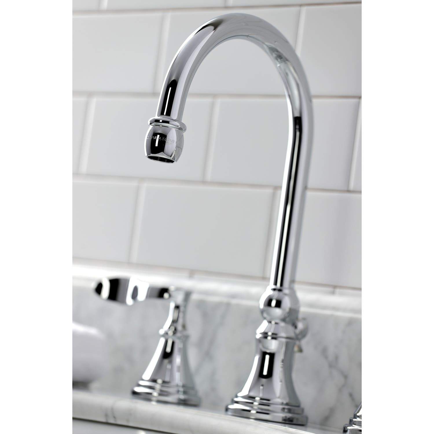 Kingston Brass KS298XCFL-P Century Widespread Bathroom Faucet with Brass Pop-Up