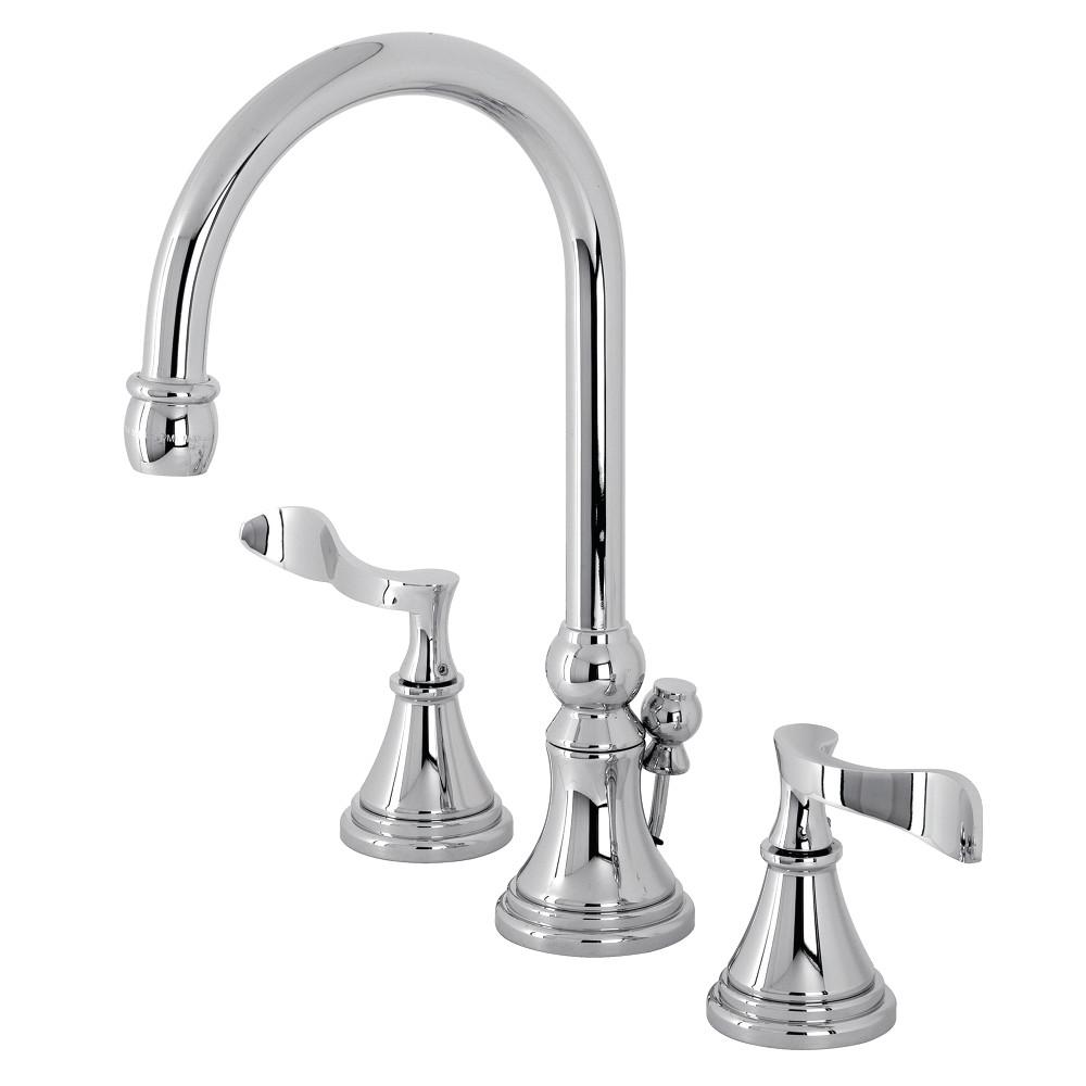 Kingston Brass KS298XCFL-P Century Widespread Bathroom Faucet with Brass Pop-Up