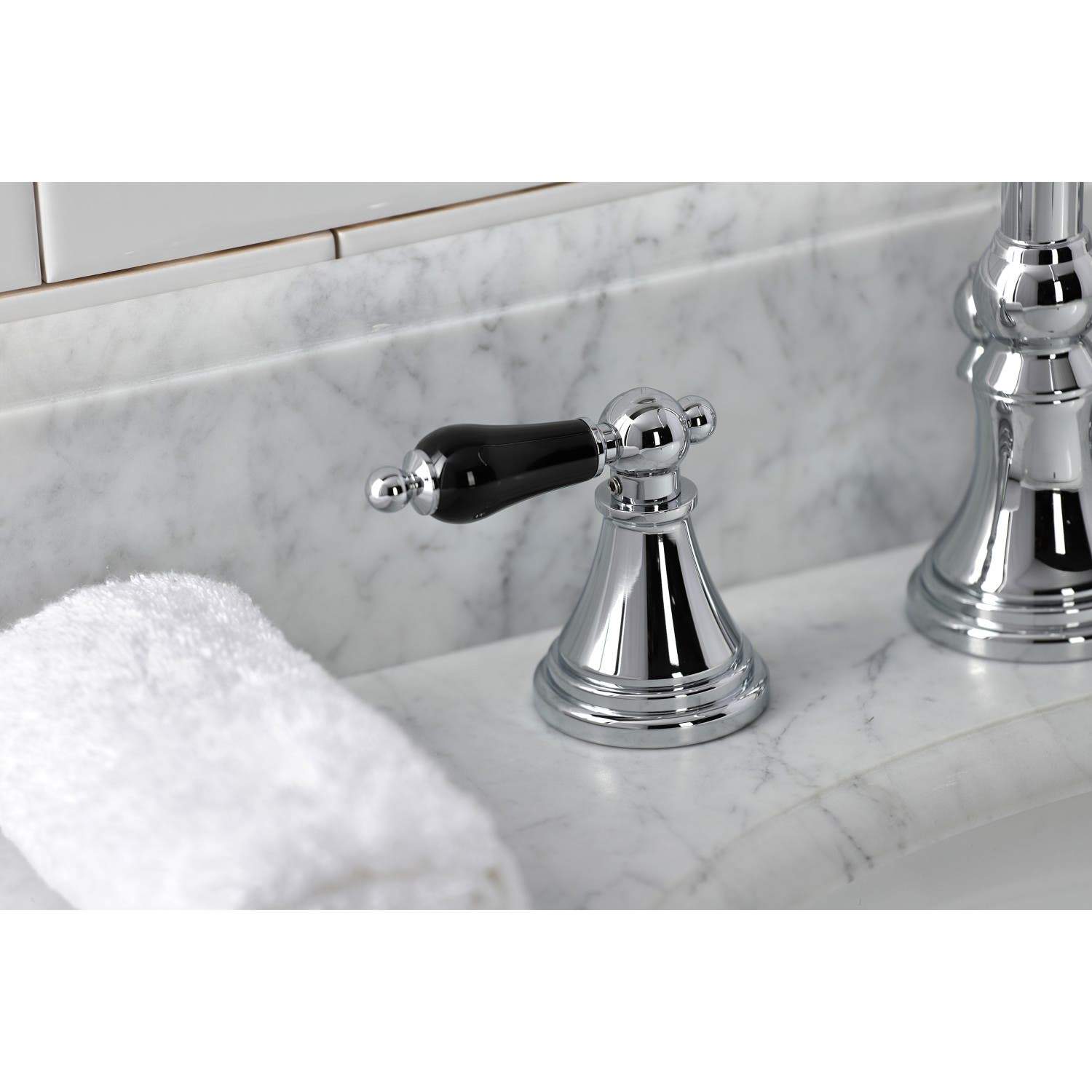 Kingston Brass KS298XPKL-P Duchess Widespread Bathroom Faucet with Brass Pop-Up