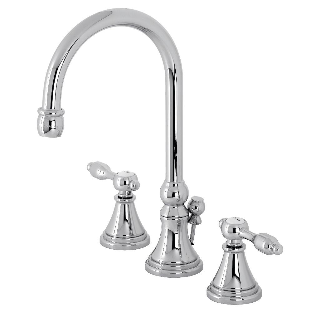 Kingston Brass KS298XTAL-P Tudor Widespread Bathroom Faucet with Brass Pop-Up