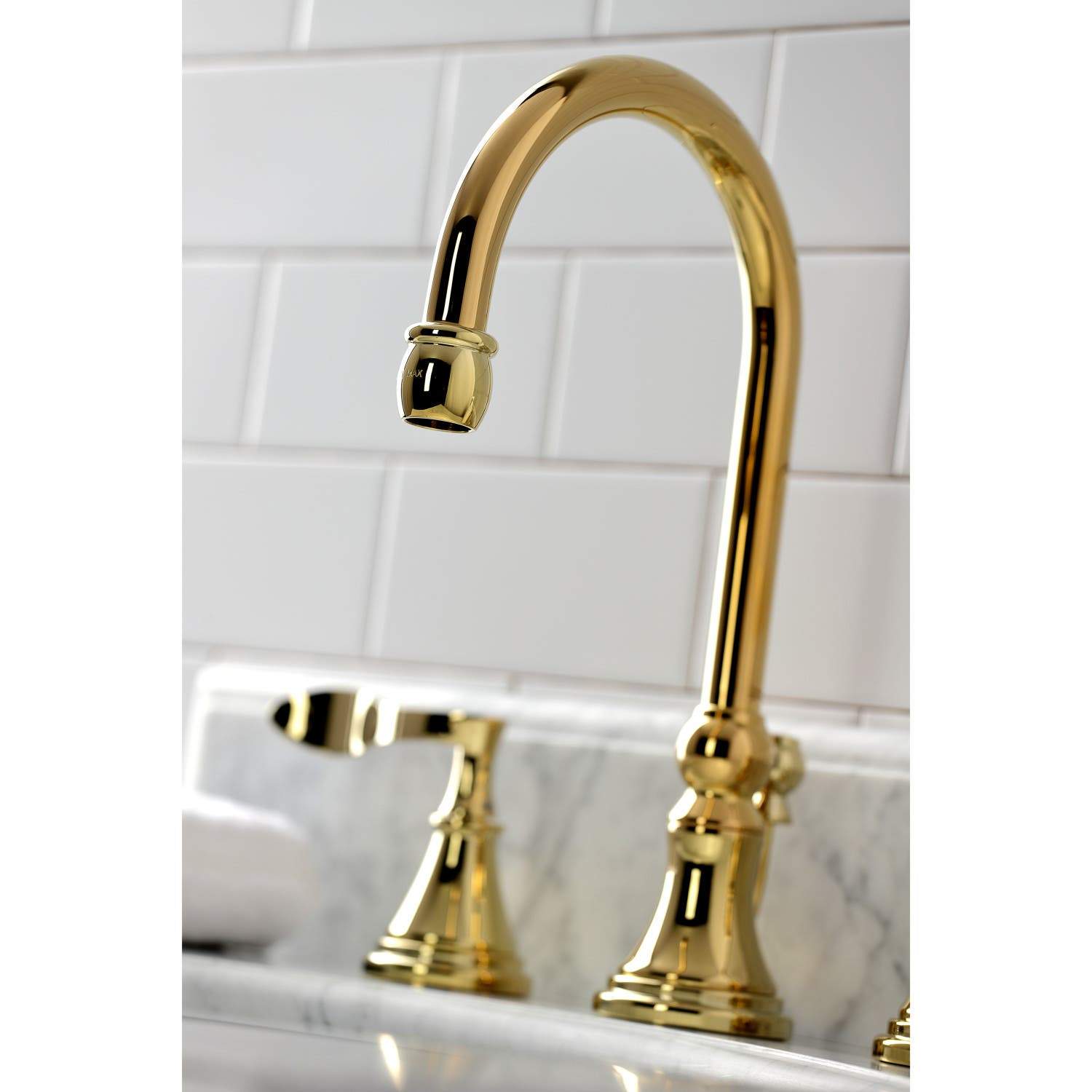 Kingston Brass KS298XCFL-P Century Widespread Bathroom Faucet with Brass Pop-Up