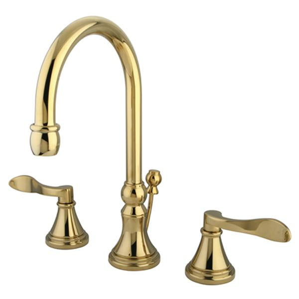 Kingston Brass Nu French Two Handle 8" to 16" Widespread Lavatory Faucet with Brass Pop-up-Bathroom Faucets-Free Shipping-Directsinks.