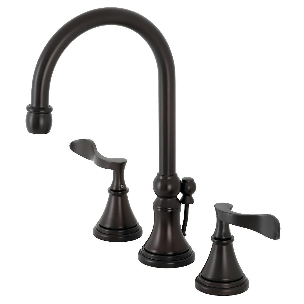 Kingston Brass KS298XCFL-P Century Widespread Bathroom Faucet with Brass Pop-Up