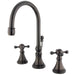 Kingston Brass Governor 8" to 16" Widespread Lavatory Faucet with Brass Pop-up and Two Handle-Bathroom Faucets-Free Shipping-Directsinks.