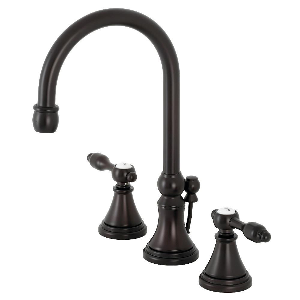 Kingston Brass KS298XTAL-P Tudor Widespread Bathroom Faucet with Brass Pop-Up