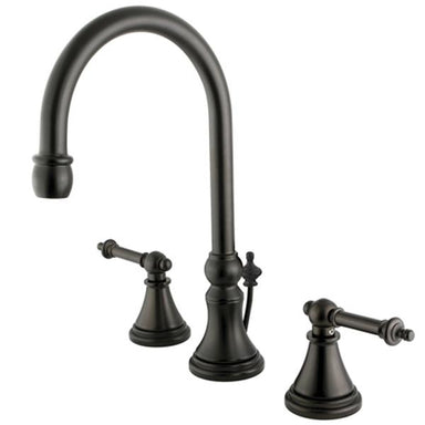 Kingston Brass Tuscany Handle 8" to 16" Widespread Lavatory Faucet with Brass Pop-up-Bathroom Faucets-Free Shipping-Directsinks.