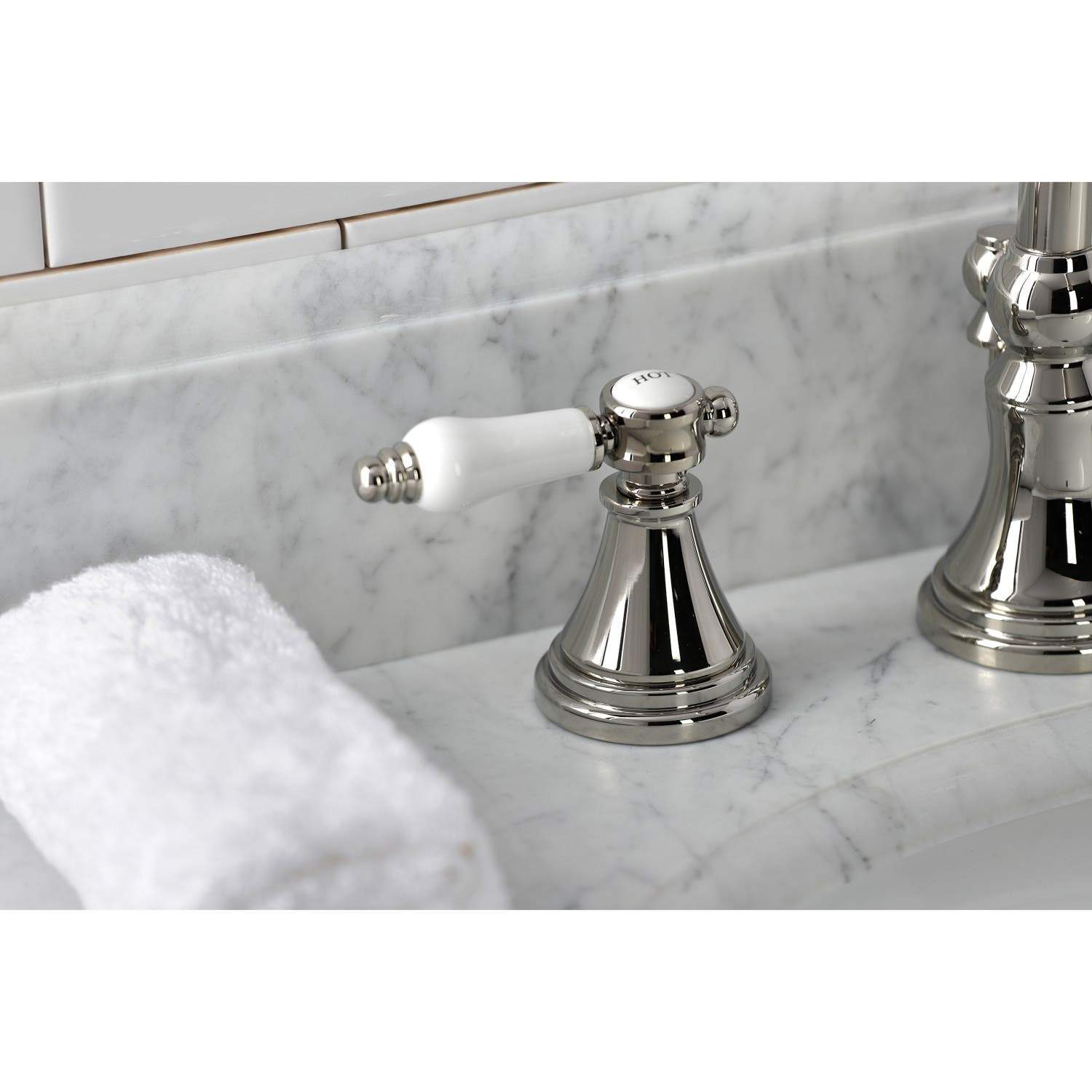 Kingston Brass KS298XBPL-P Bel Air Widespread Bathroom Faucet with Brass Pop-Up