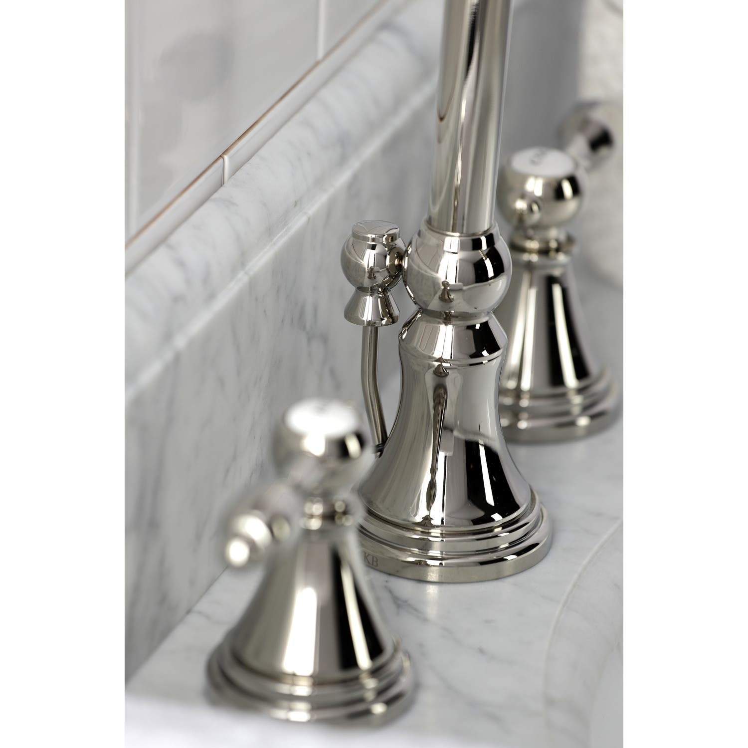 Kingston Brass KS298XTAL-P Tudor Widespread Bathroom Faucet with Brass Pop-Up