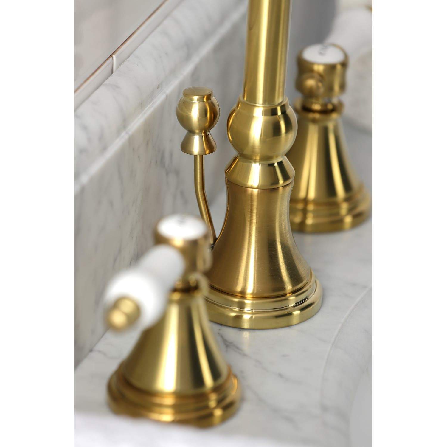 Kingston Brass KS298XBPL-P Bel Air Widespread Bathroom Faucet with Brass Pop-Up