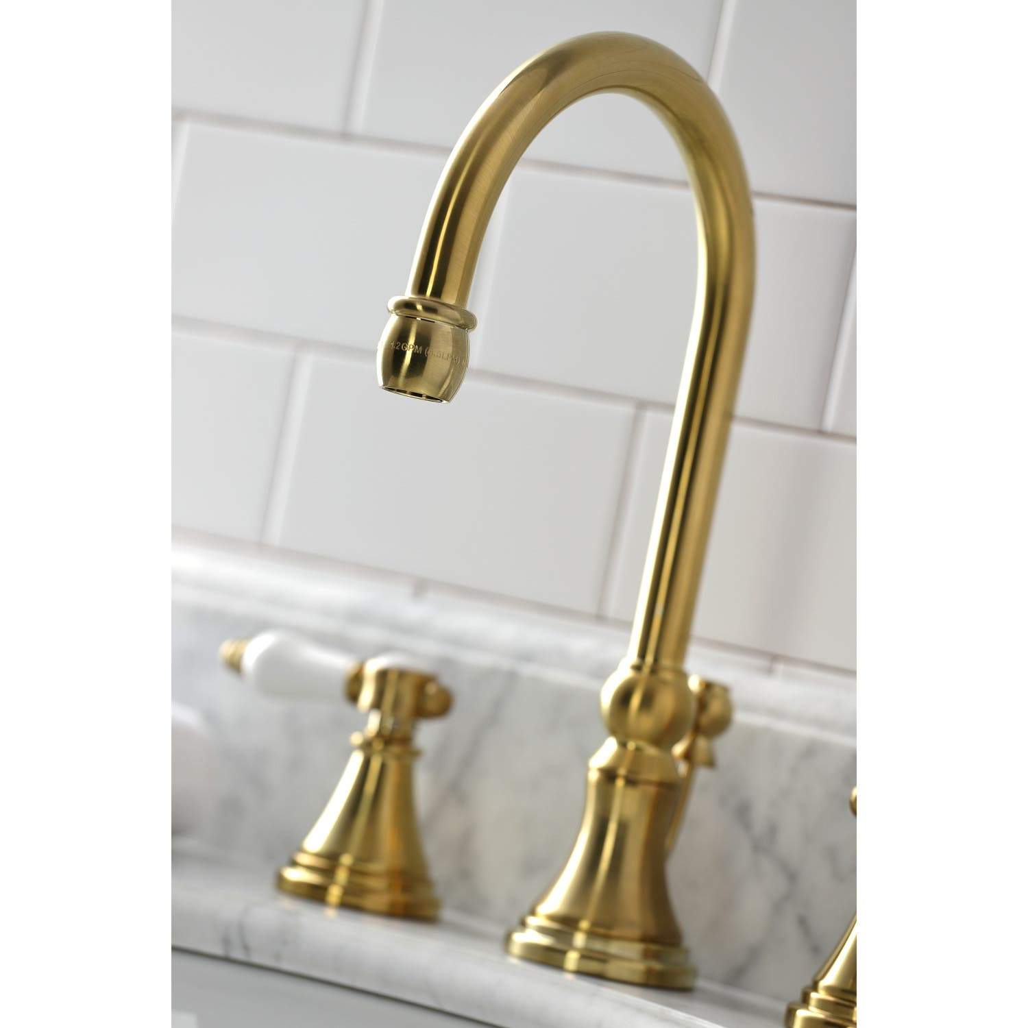 Kingston Brass KS298XBPL-P Bel Air Widespread Bathroom Faucet with Brass Pop-Up