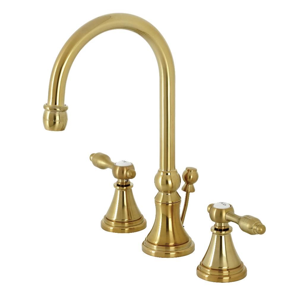 Kingston Brass KS298XTAL-P Tudor Widespread Bathroom Faucet with Brass Pop-Up