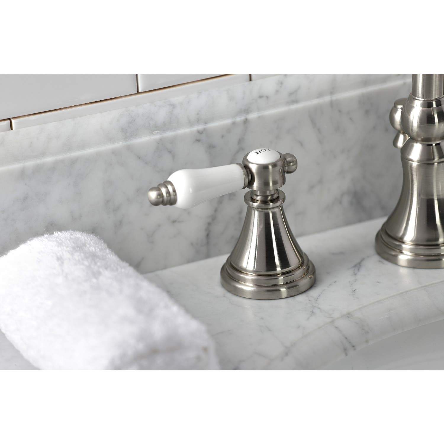 Kingston Brass KS298XBPL-P Bel Air Widespread Bathroom Faucet with Brass Pop-Up