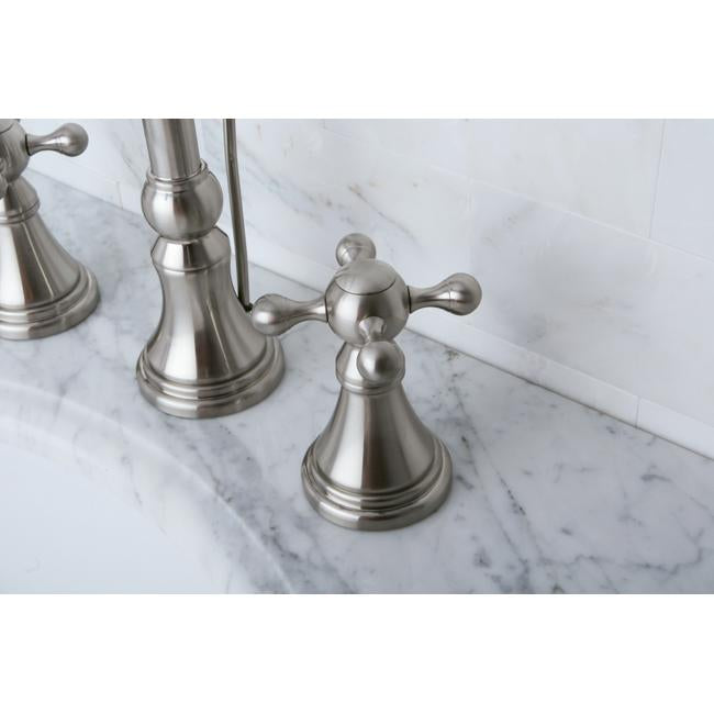 Kingston Brass Governor 8" to 16" Widespread Lavatory Faucet with Brass Pop-up and Two Handle-Bathroom Faucets-Free Shipping-Directsinks.