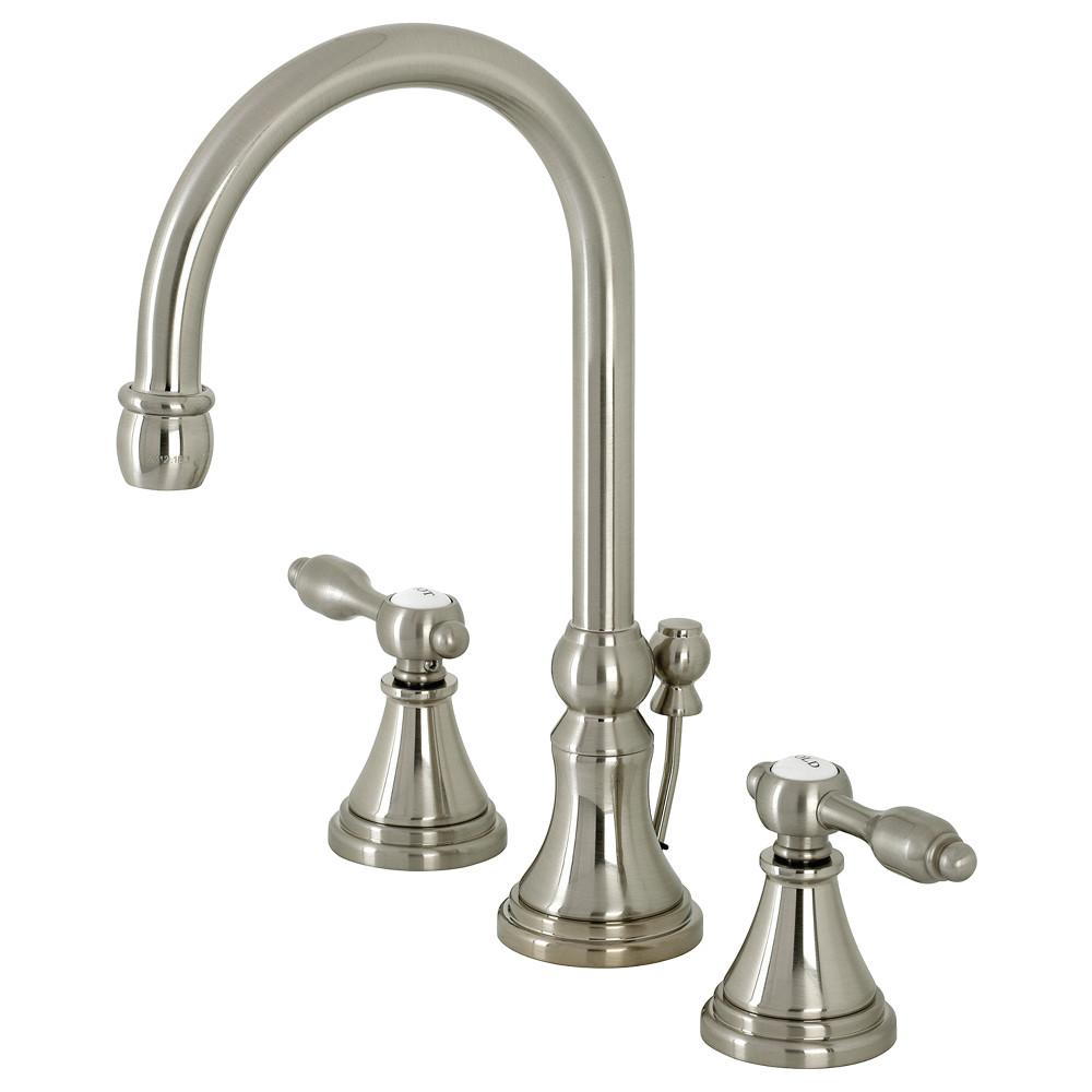 Kingston Brass KS298XTAL-P Tudor Widespread Bathroom Faucet with Brass Pop-Up