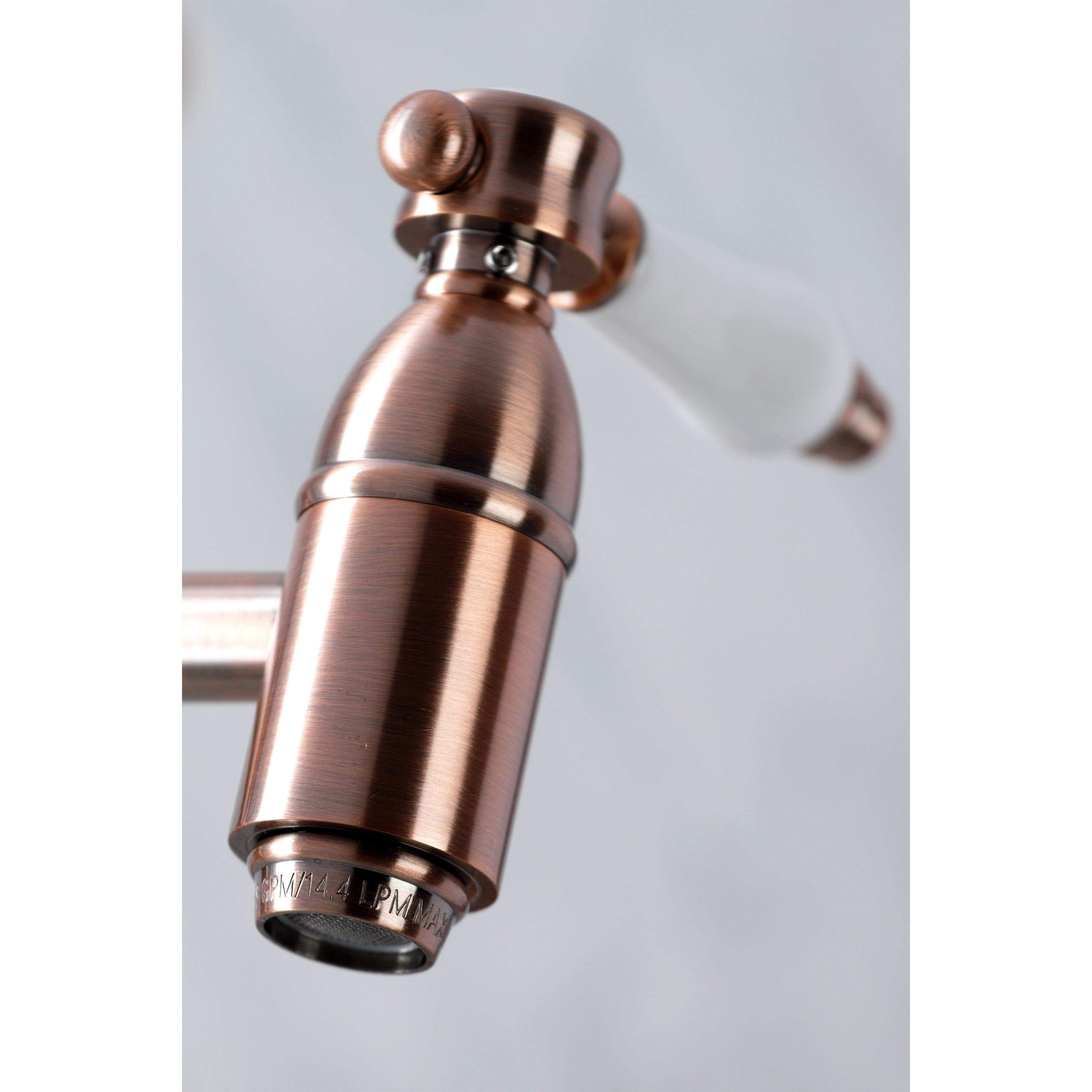 Kingston Brass KS310BPLAC Bel Air Wall Mount Pot Filler Kitchen Faucet, Antique Copper