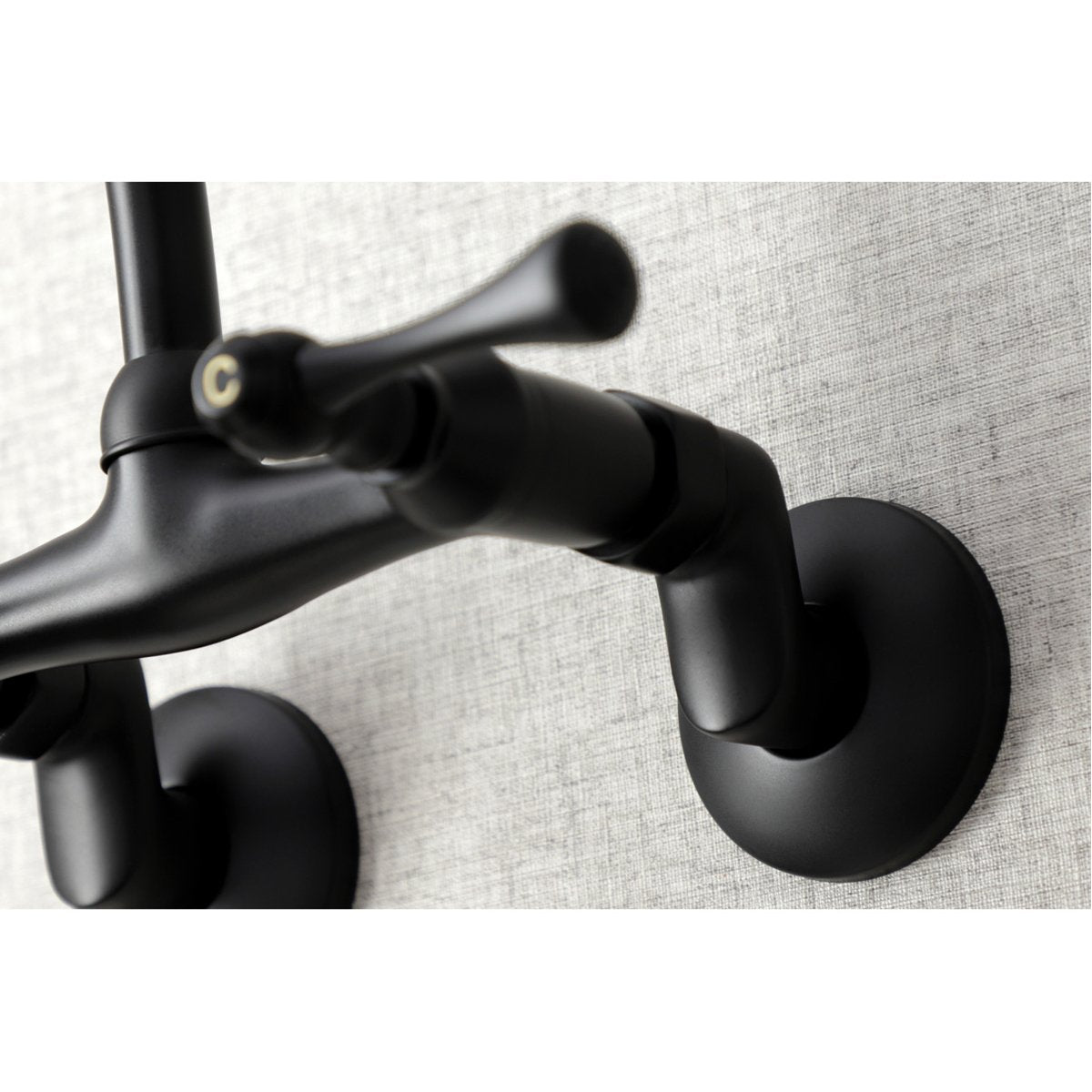 Kingston Brass Kingston Wall Mount 6-Inch Adjustable Center Kitchen Faucet