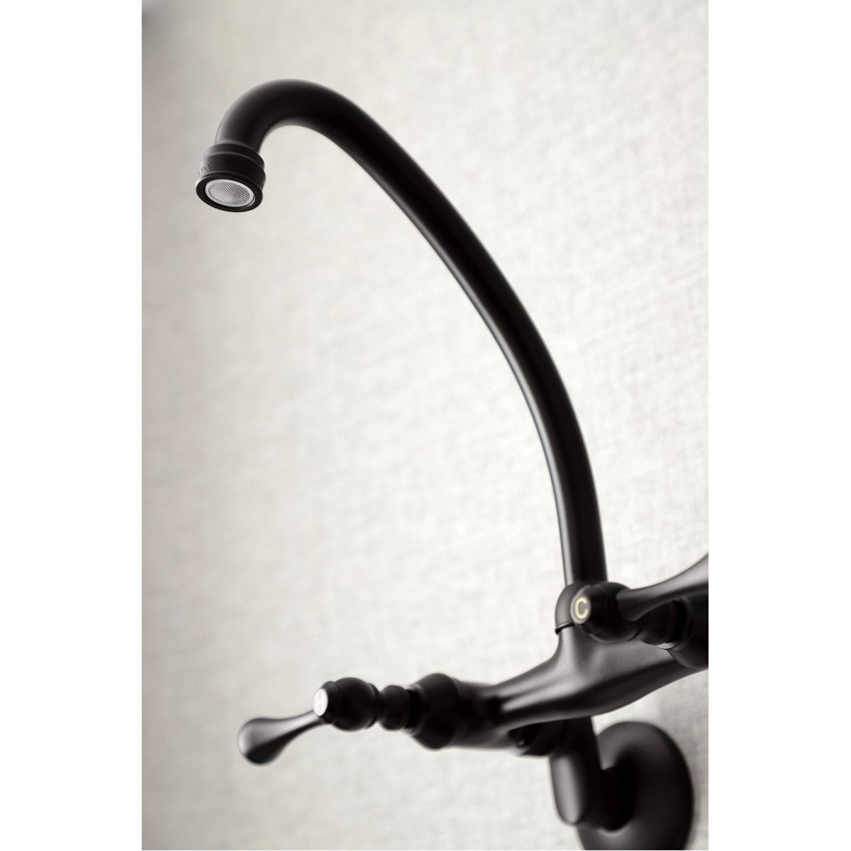 Kingston Brass Kingston Wall Mount 6-Inch Adjustable Center Kitchen Faucet