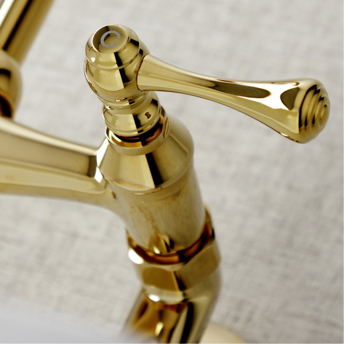 Kingston Brass Kingston Wall Mount 6-Inch Adjustable Center Kitchen Faucet