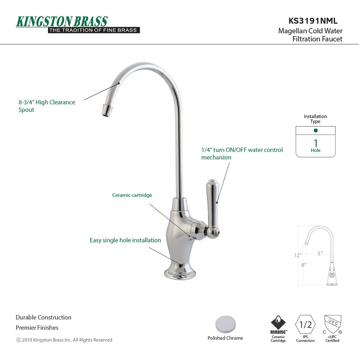 Kingston Brass Magellan Single Handle Water Filtration Faucet