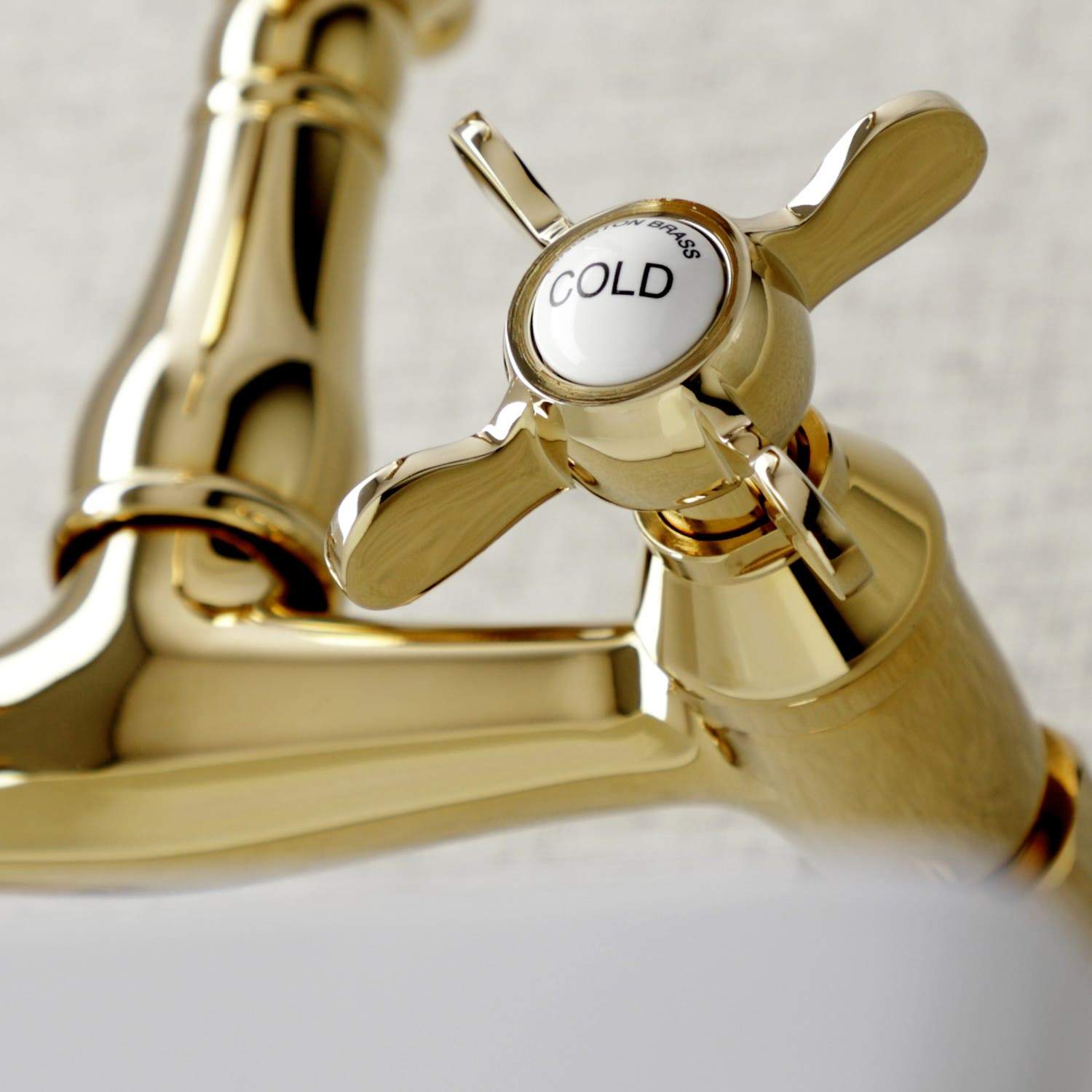 Kingston Brass KS322XBEX-P 6-Inch Adjustable Center Wall Mount Kitchen Faucet