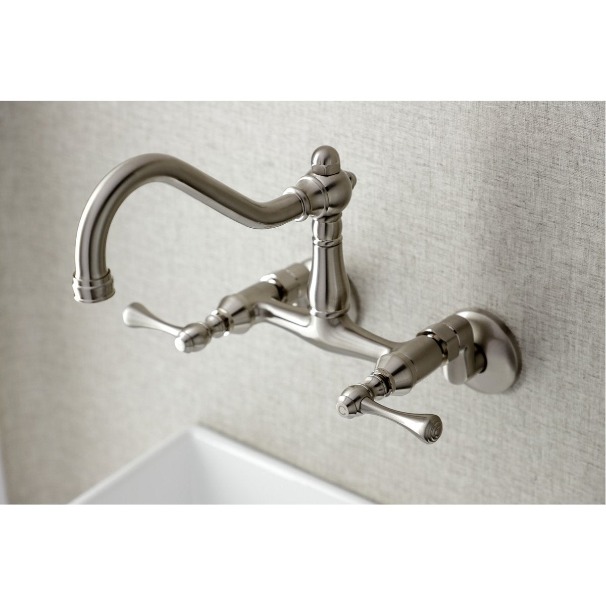 Kingston Brass Vintage 6-Inch Adjustable Center Wall Mount Kitchen Faucet