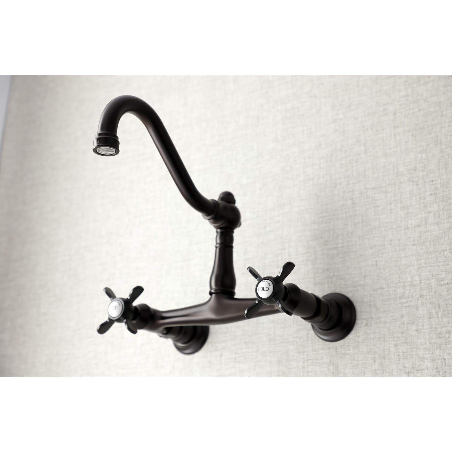 Kingston Brass KS324XBEX-P 8" Center Wall Mount Bathroom Faucet