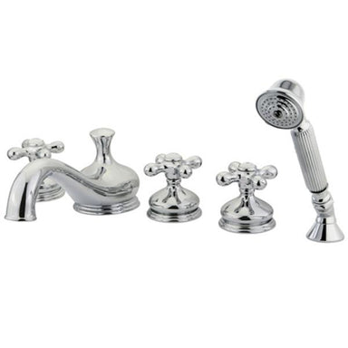 Kingston Brass KS33315AX Royale Three Handle Roman Tub Filler with Hand Shower-Tub Faucets-Free Shipping-Directsinks.