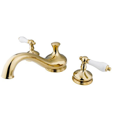 Kingston Brass Heritage Two Handle Roman Tub Filler in Polished Brass-Tub Faucets-Free Shipping-Directsinks.