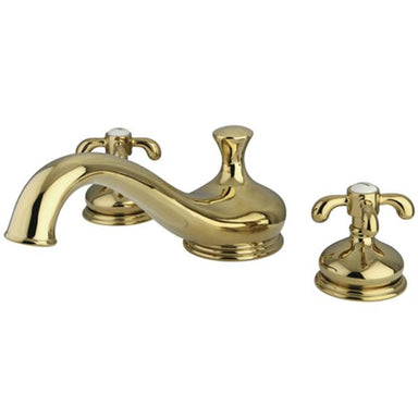 Kingston Brass French Country Two Handle Roman Tub Filler in Polished Brass-Tub Faucets-Free Shipping-Directsinks.