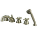 Kingston Brass Classic Royale Three Handle Roman Tub Filler with Hand Shower-Tub Faucets-Free Shipping-Directsinks.