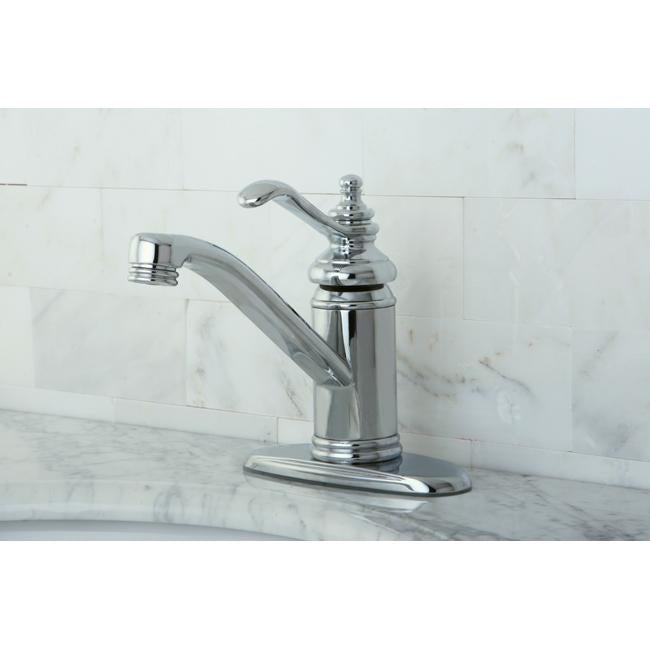 Kingston Brass Templeton Single Handle 4" Centerset Lavatory Faucet with Push-Up and Optional Deck Plate-Bathroom Faucets-Free Shipping-Directsinks.