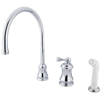 Kingston Brass Widespread Single Handle Kitchen Faucet with Non-Metallic Sprayer-Kitchen Faucets-Free Shipping-Directsinks.
