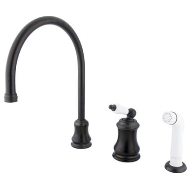 Kingston Brass KS3815PL Single Handle Widespread Kitchen Faucet with Non-Metallic Sprayer-Kitchen Faucets-Free Shipping-Directsinks.
