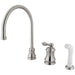 Kingston Brass Single Handle Widespread Kitchen Faucet with Non-Metallic Sprayer and Metal Lever Handle-Kitchen Faucets-Free Shipping-Directsinks.
