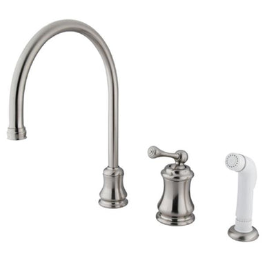 Kingston Brass Widespread Single Handle Kitchen Faucet with Non-Metallic Sprayer-Kitchen Faucets-Free Shipping-Directsinks.