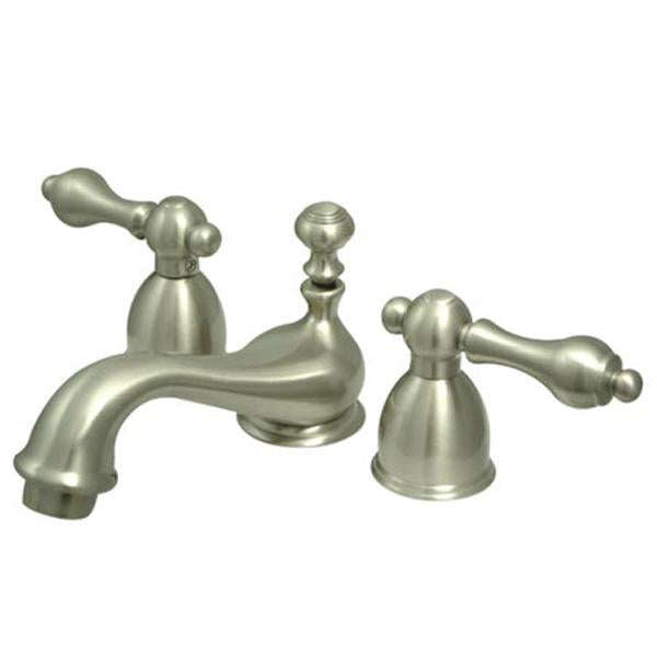 Kingston Brass Classic 4" to 8" Mini Widespread Two Handle Lavatory Faucet with Brass Pop-up-Bathroom Faucets-Free Shipping-Directsinks.