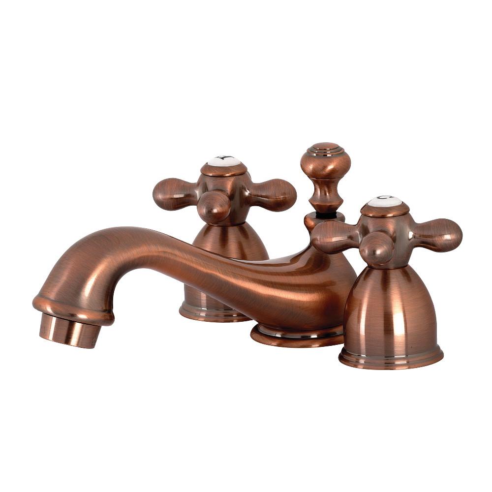 Kingston Brass KS395AXAC Restoration Mini-Widespread Bathroom Faucet, Antique Copper