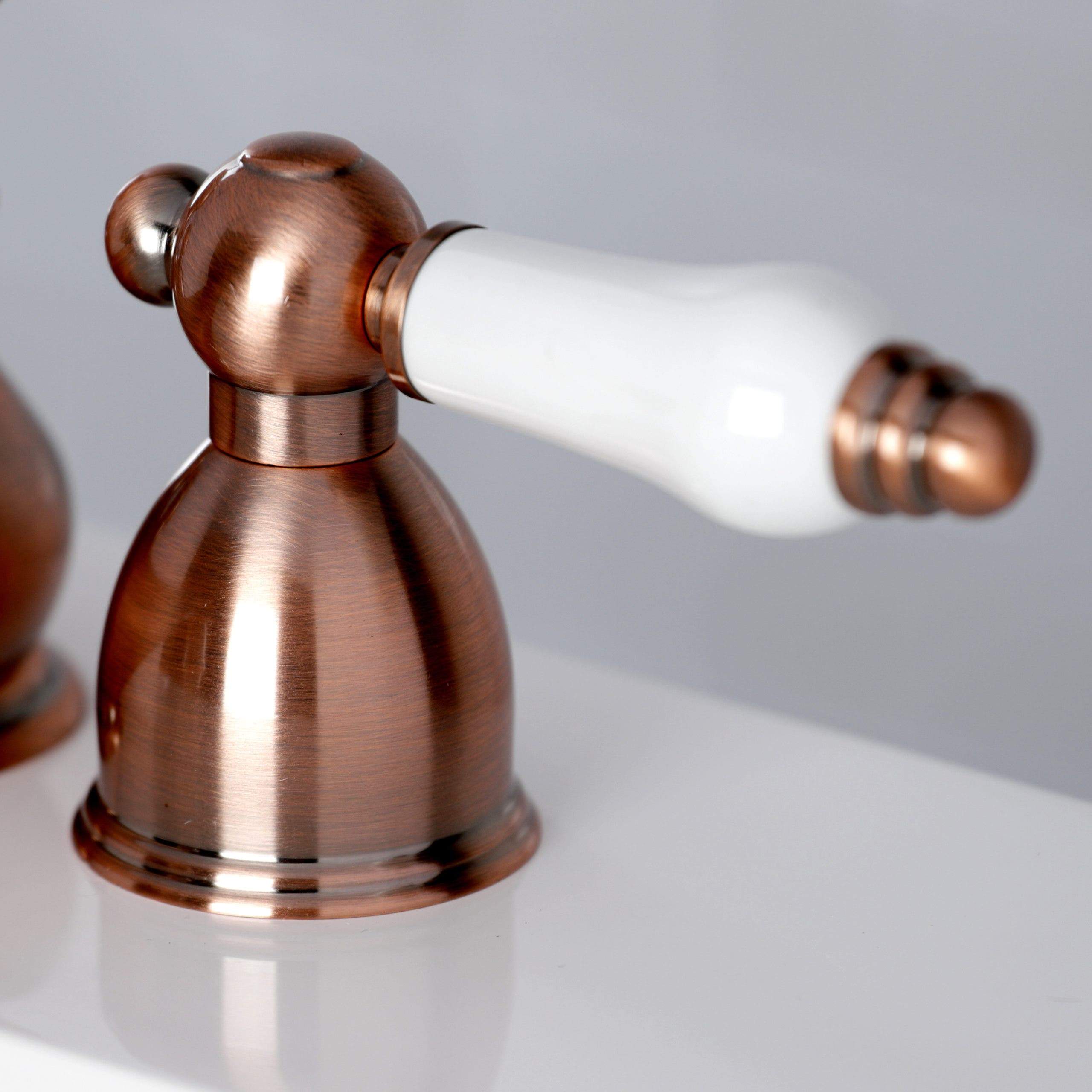 Kingston Brass KS395PLAC Restoration Mini-Widespread Bathroom Faucet, Antique Copper