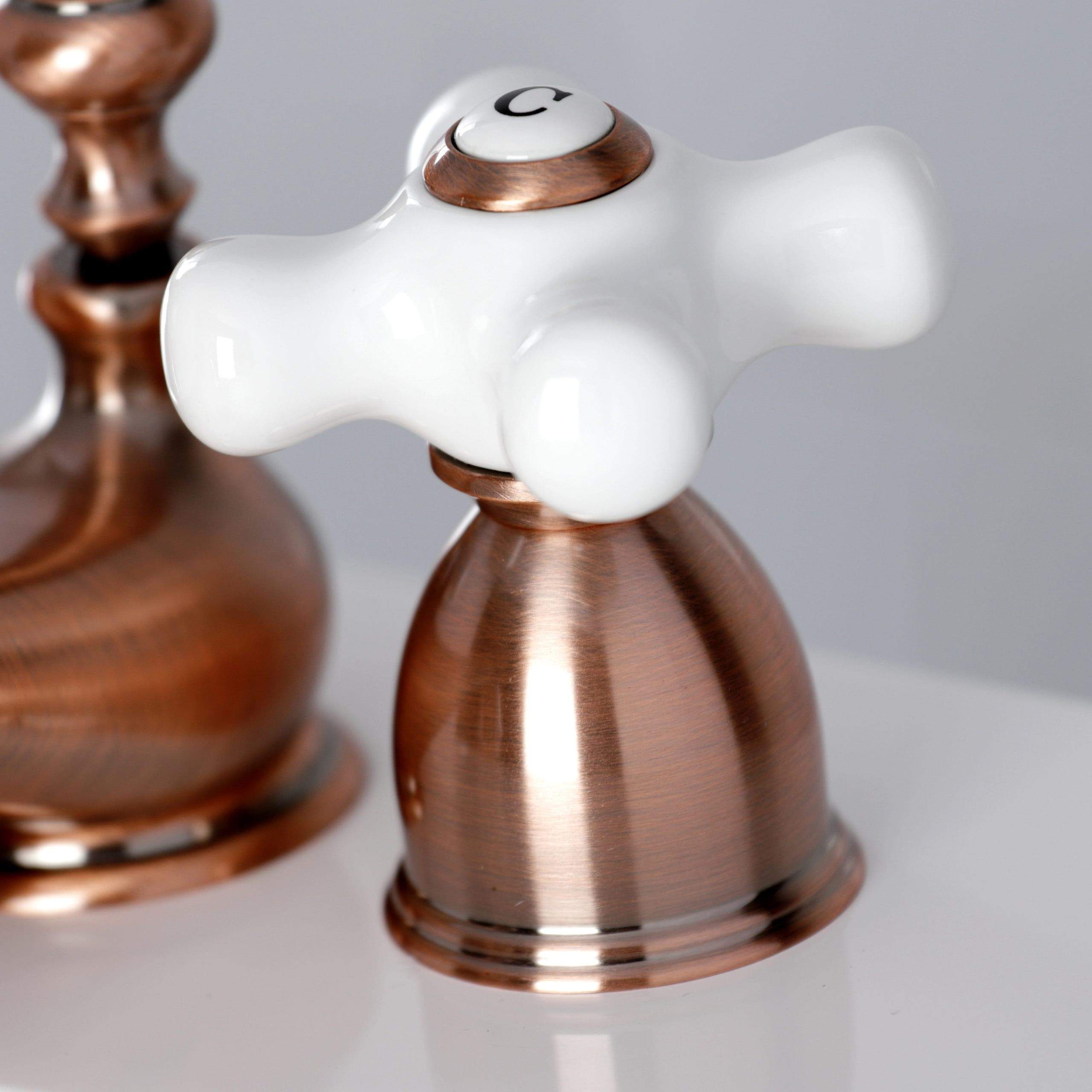 Kingston Brass KS395PXAC Mini-Widespread Bathroom Faucet, Antique Copper