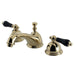 Kingston Brass Restoration Onyx Widespread Lavatory Faucet with Black Porcelain Lever Handle-Bathroom Faucets-Free Shipping-Directsinks.