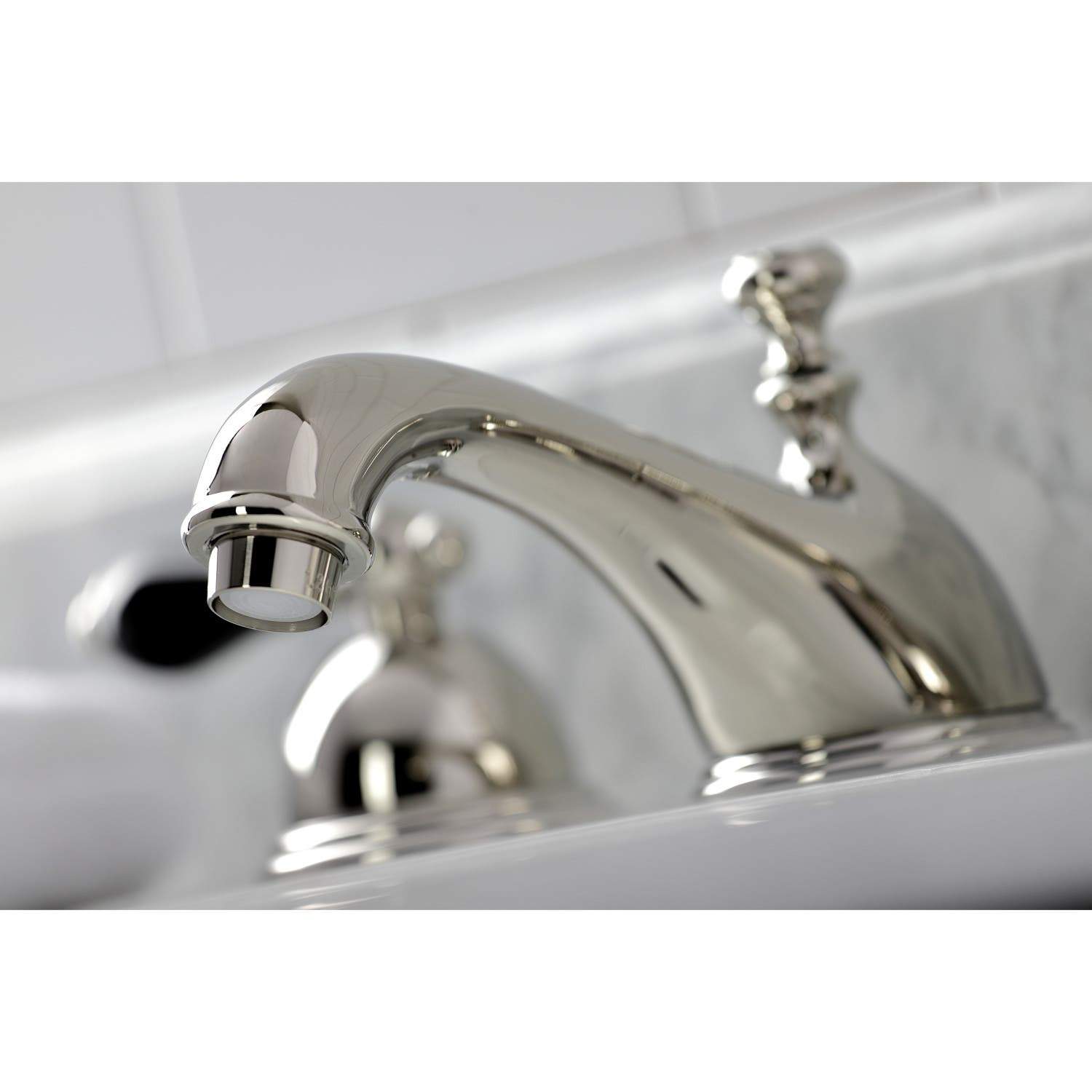 Kingston Brass KS396XPKL-P Duchess Widespread Bathroom Faucet with Brass Pop-Up