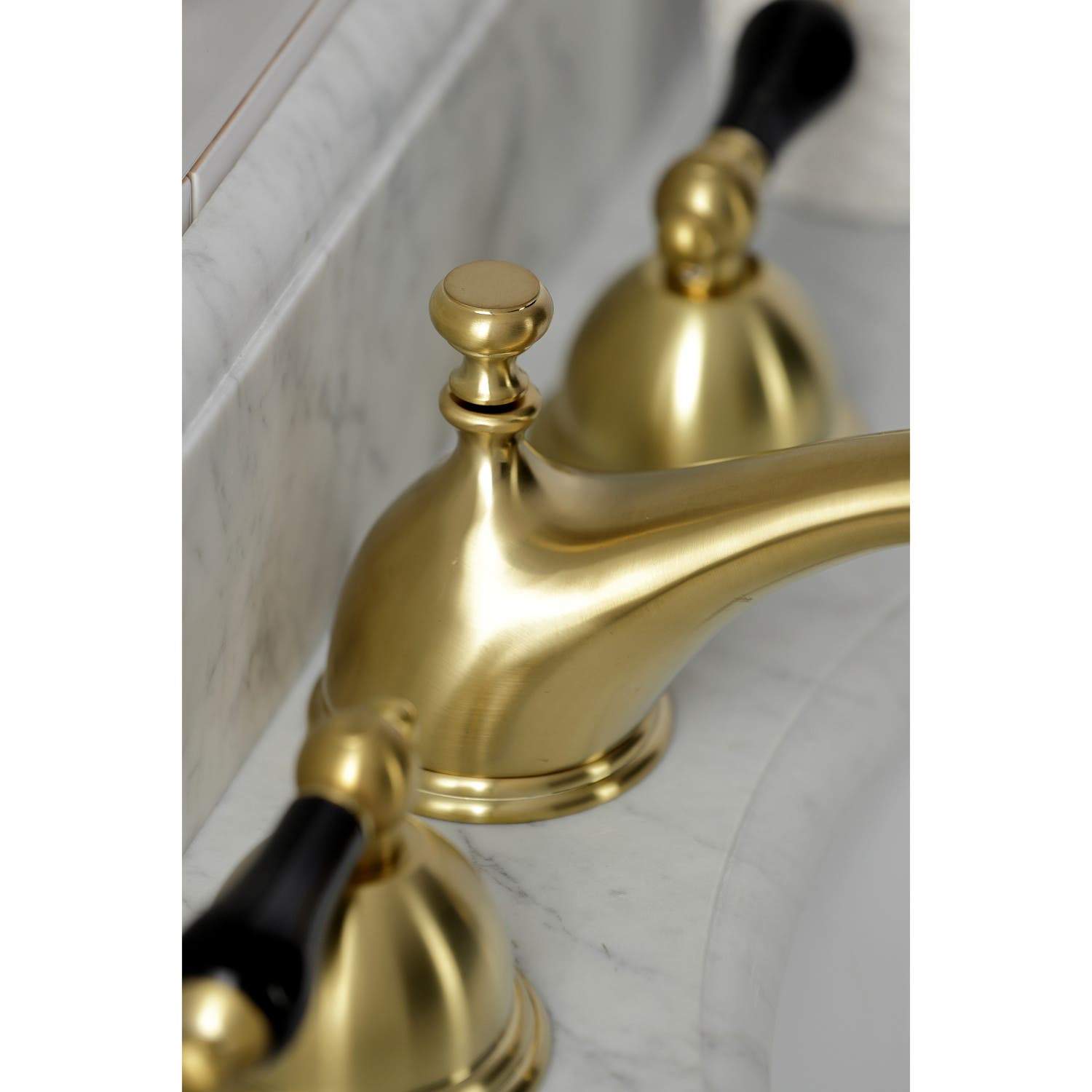 Kingston Brass KS396XPKL-P Duchess Widespread Bathroom Faucet with Brass Pop-Up