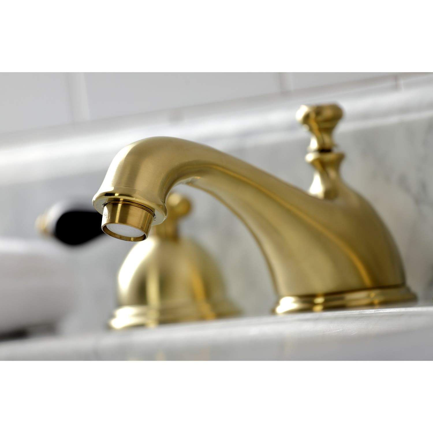 Kingston Brass KS396XPKL-P Duchess Widespread Bathroom Faucet with Brass Pop-Up